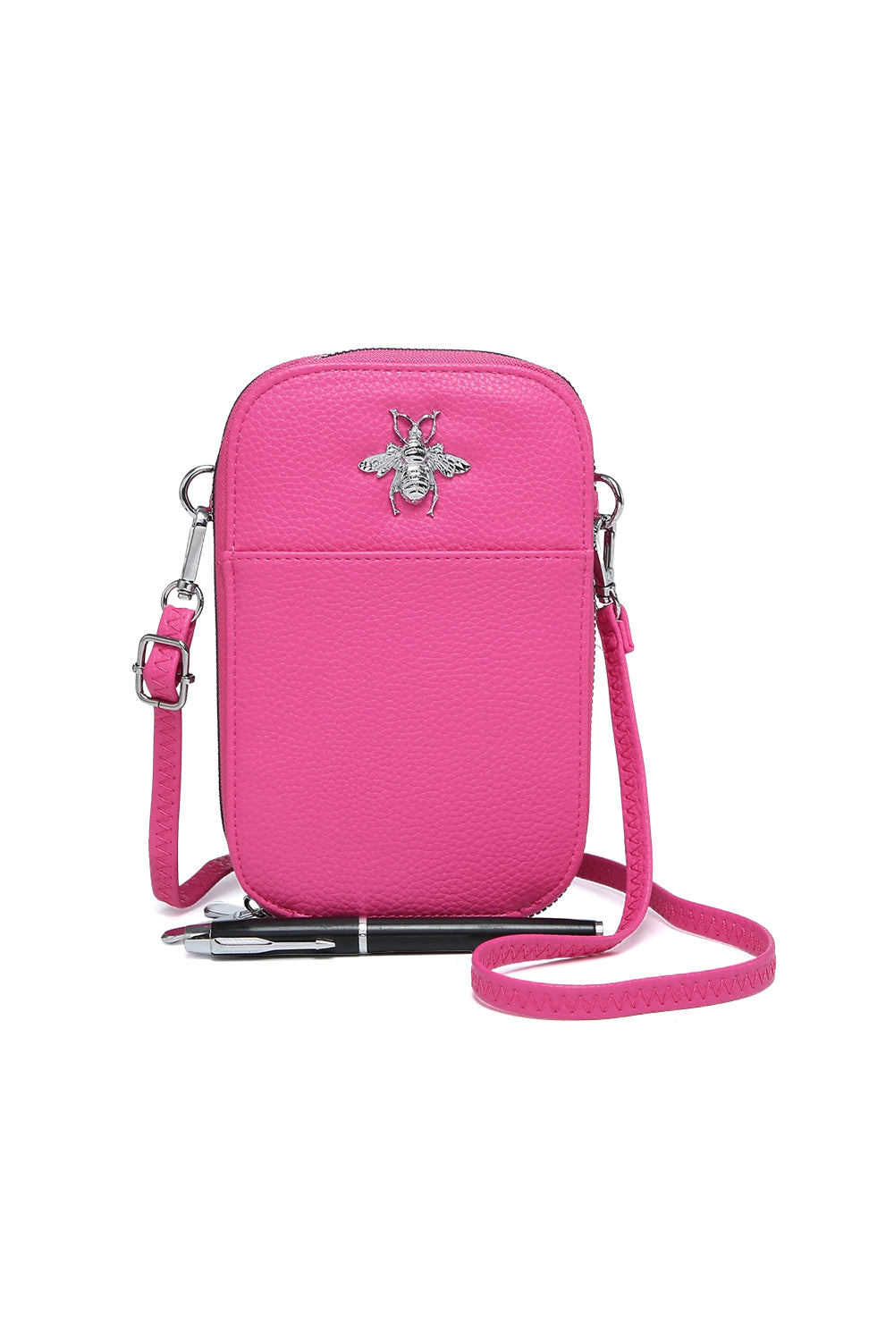 Compact Crossbody Bag with Bee Design and Card Slots