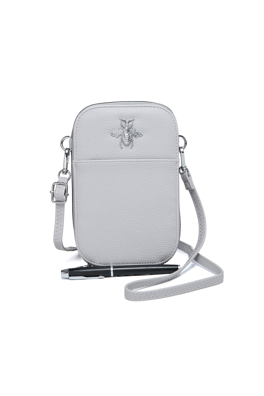 Compact Crossbody Bag with Bee Design and Card Slots