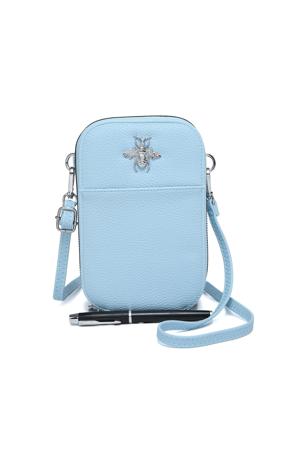 Compact Crossbody Bag with Bee Design and Card Slots