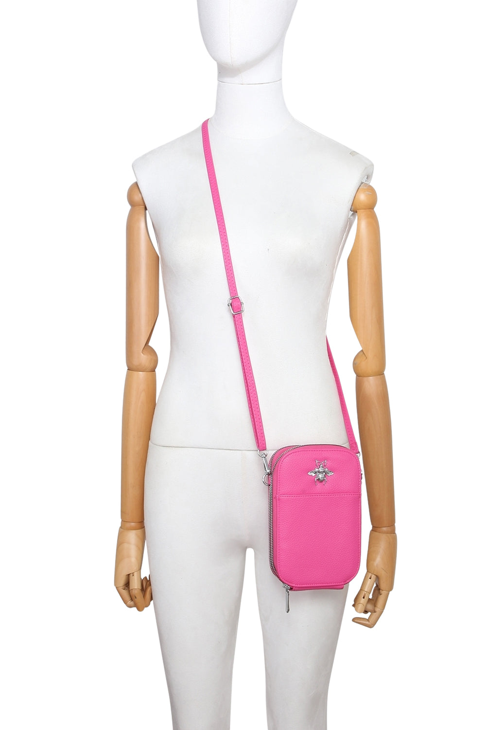 Compact Crossbody Bag with Bee Design and Card Slots