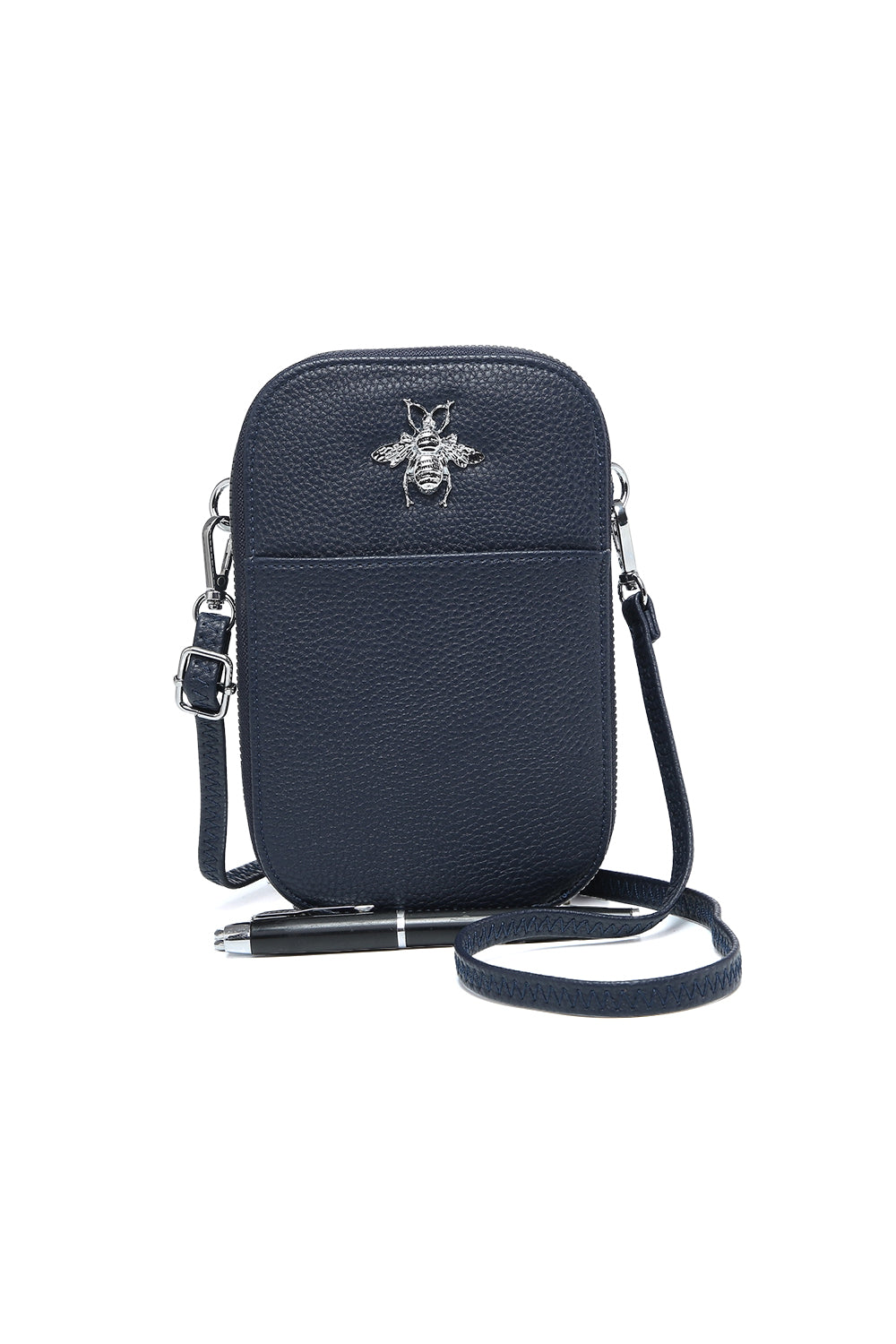 Compact Crossbody Bag with Bee Design and Card Slots