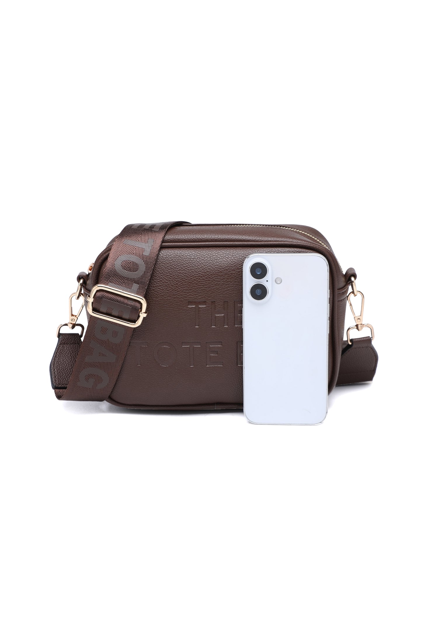 Compact Crossbody Bag with Adjustable Strap Zip Closure