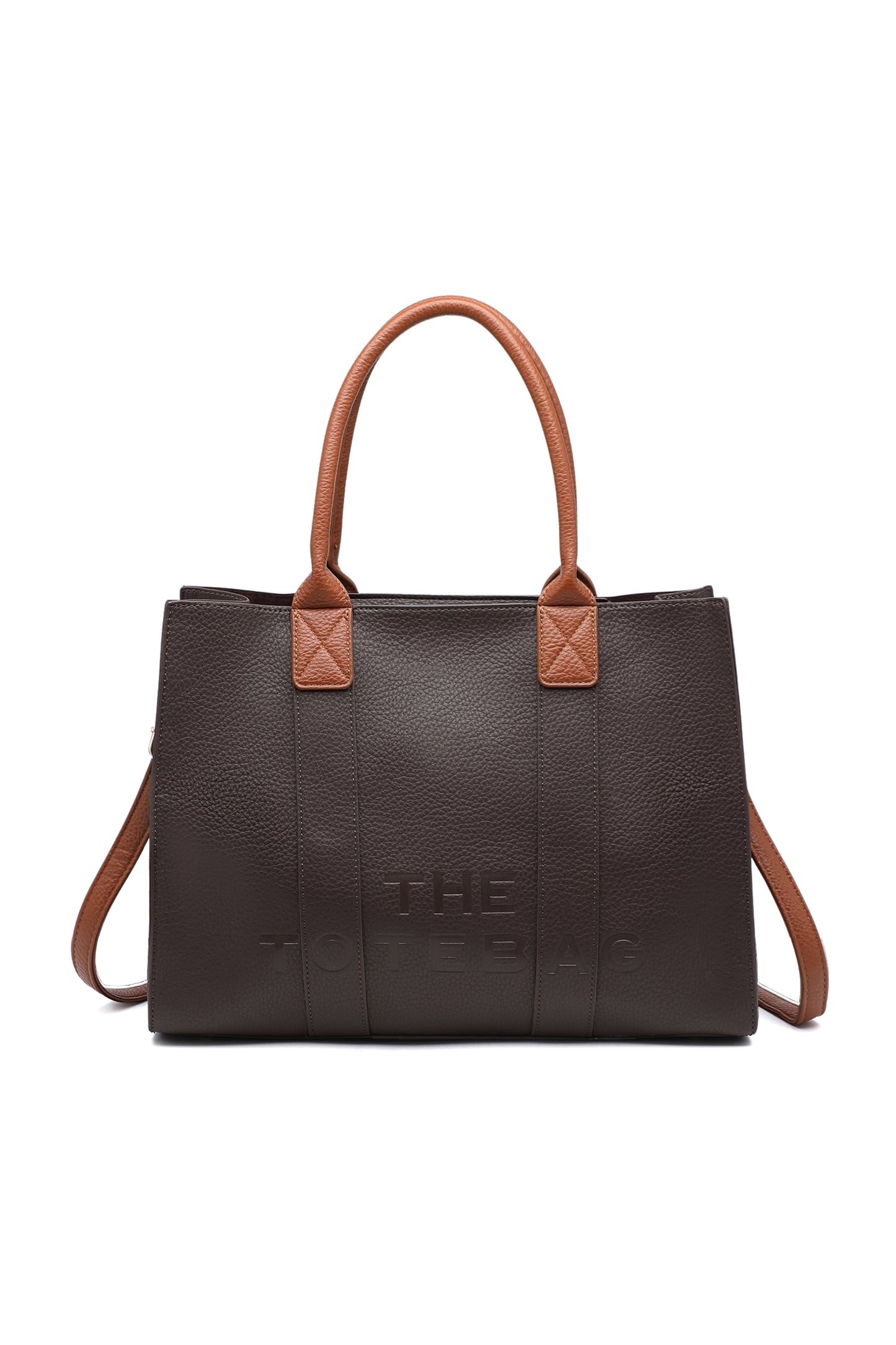 Structured Tote Handbag with Top Handle and Inner Pouch