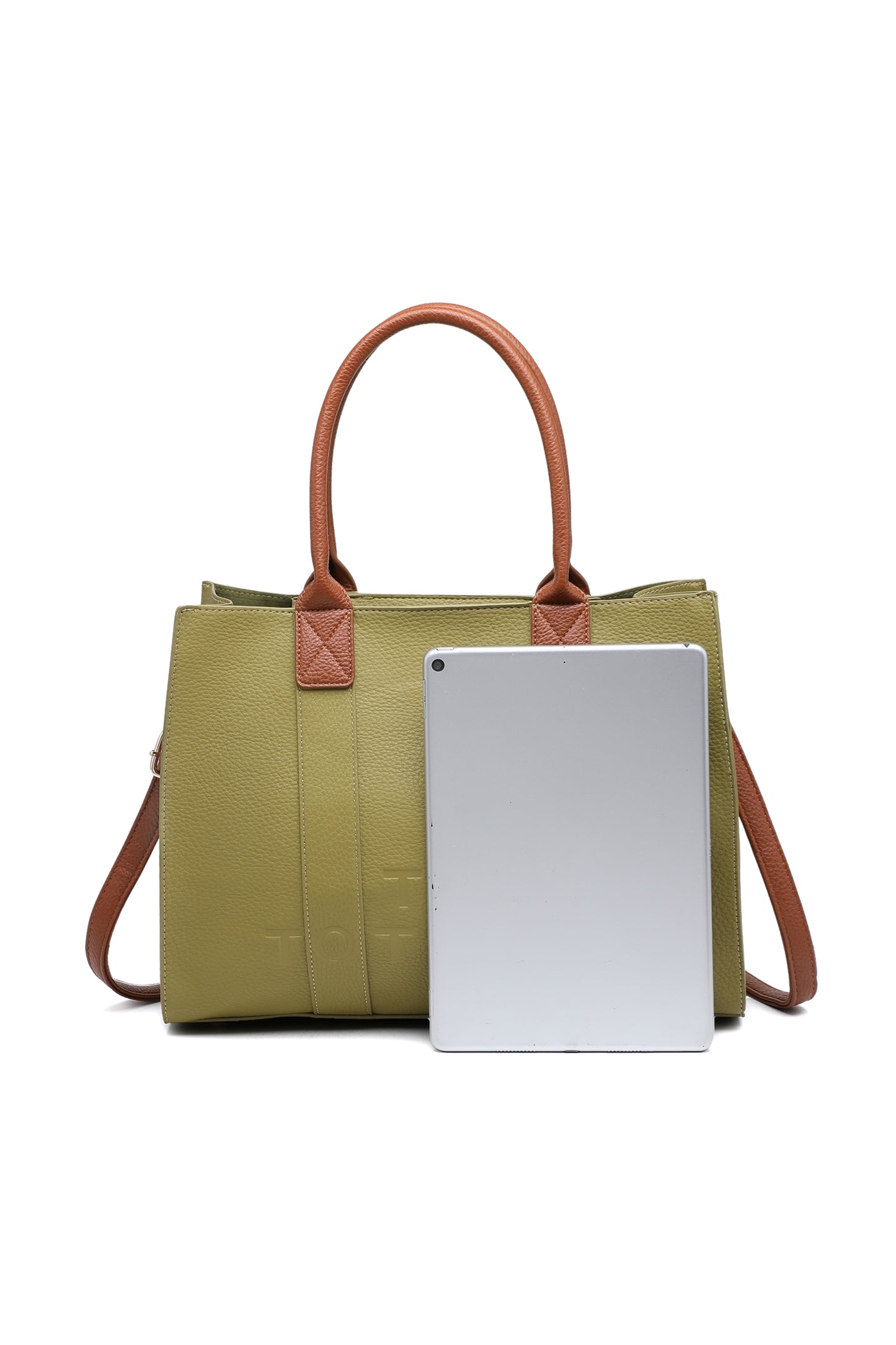 Structured Tote Handbag with Top Handle and Inner Pouch