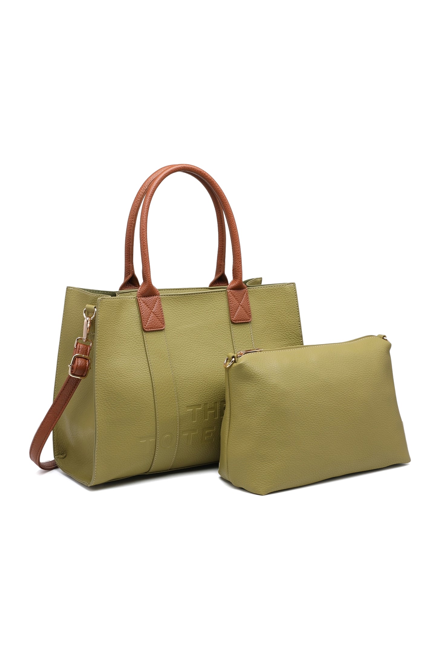Structured Tote Handbag with Top Handle and Inner Pouch