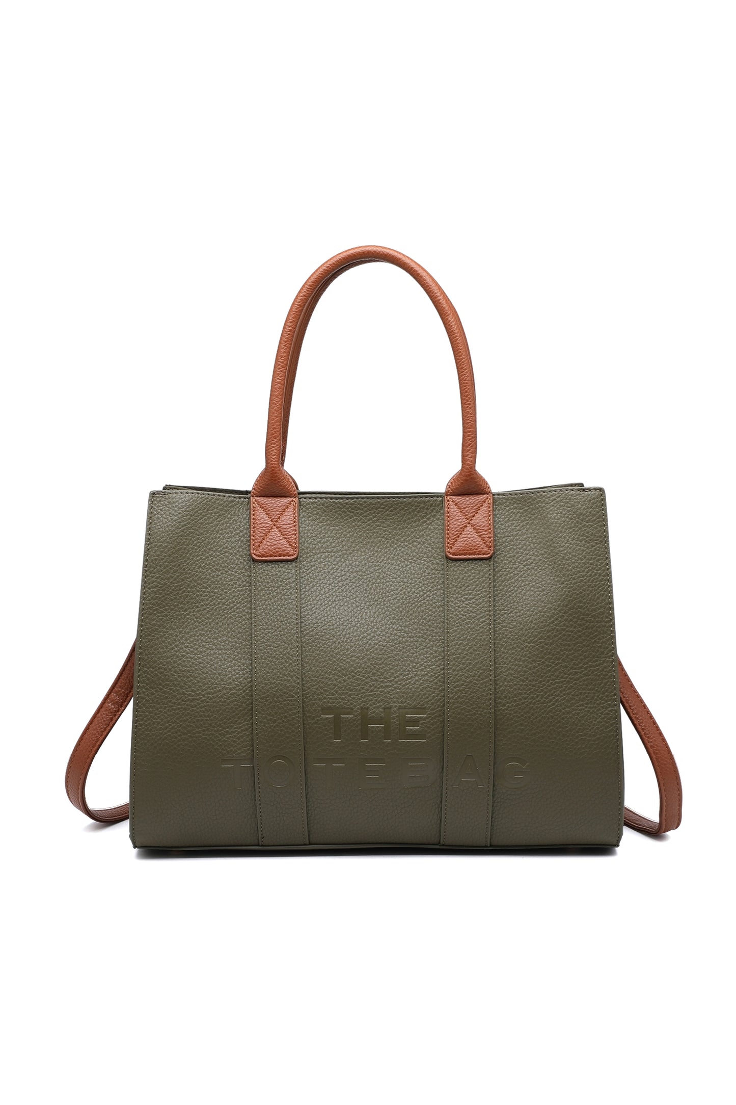 Structured Tote Handbag with Top Handle and Inner Pouch