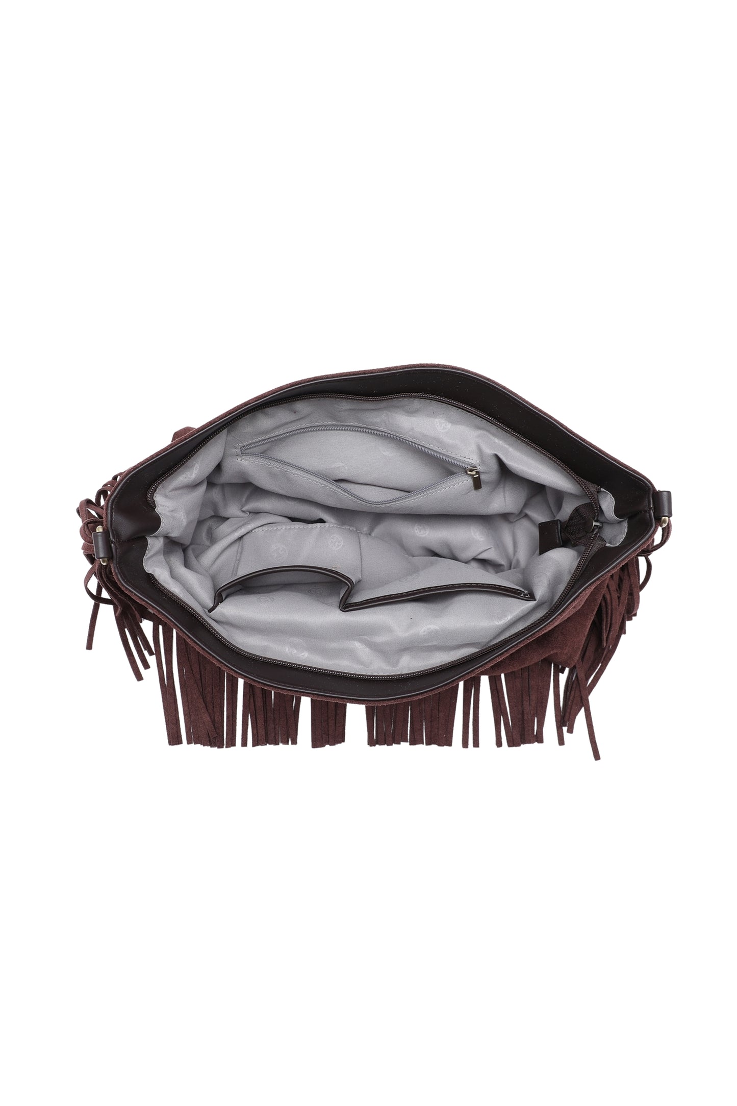 Fringe Hobo Shoulder Bag with Relaxed Slouchy Fit