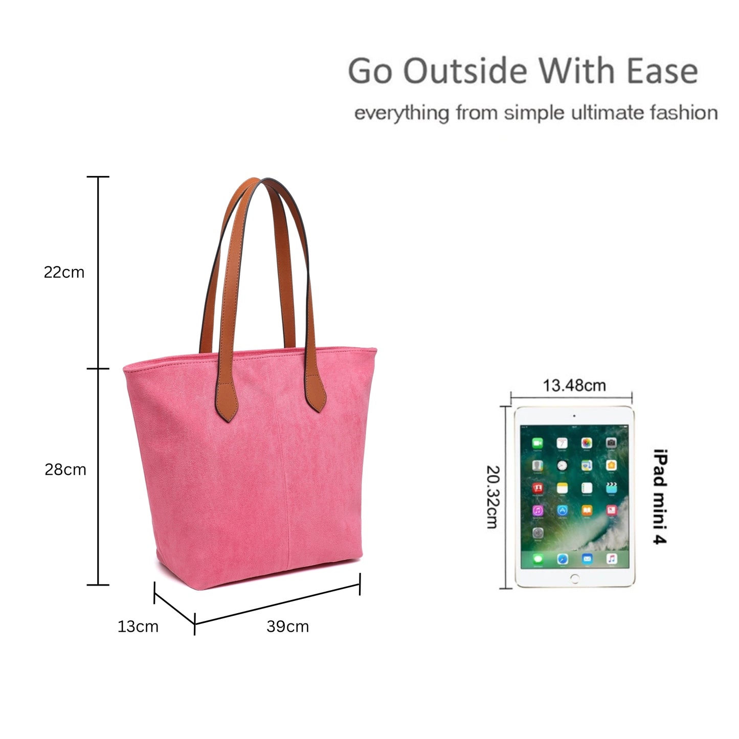 Large Tote Bag with Shoulder Straps Spacious Everyday Bag