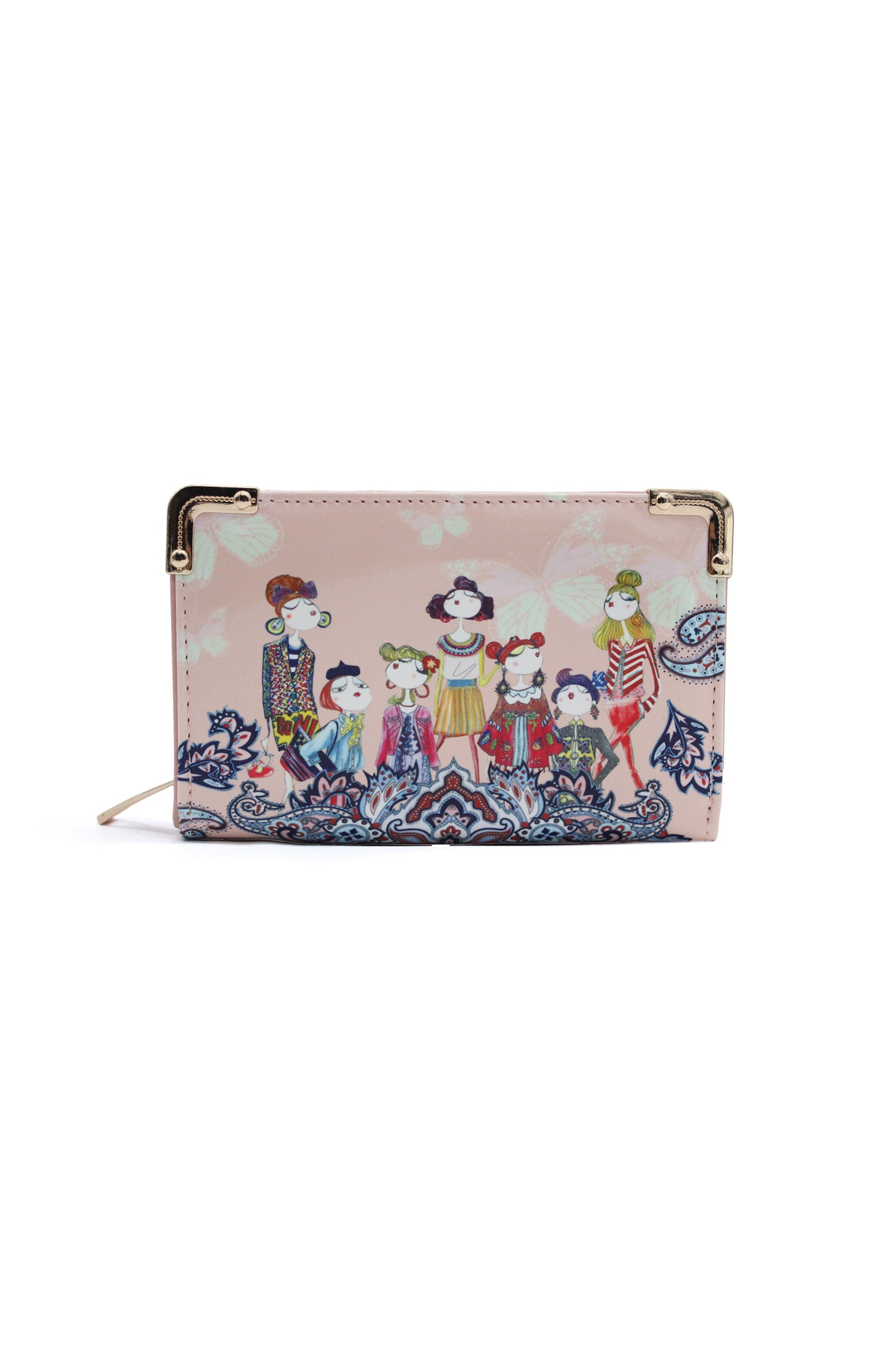 Butterfly Pattern Artistic Tri-Fold Wallet Purse