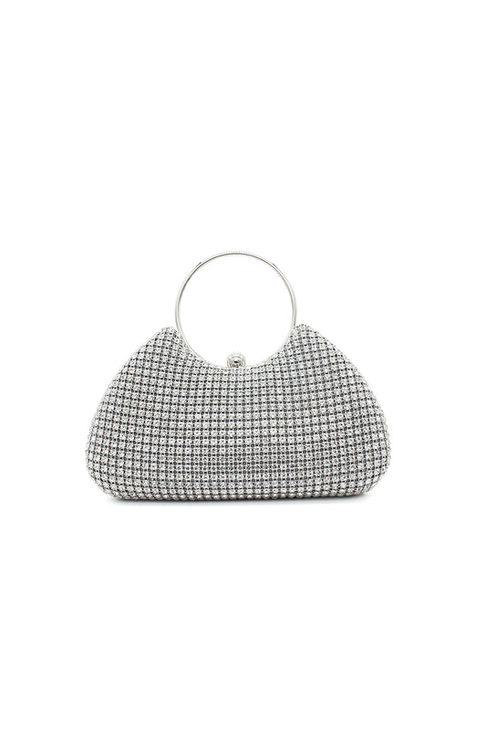 Sparkly Beaded Clutch Bag with Round Handle – Evening Handbag for Women