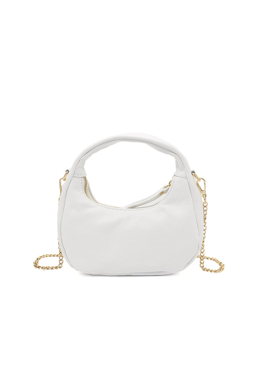 Chic Genuine Italian Leather Crossbody Bag with Elegant Chain Strap