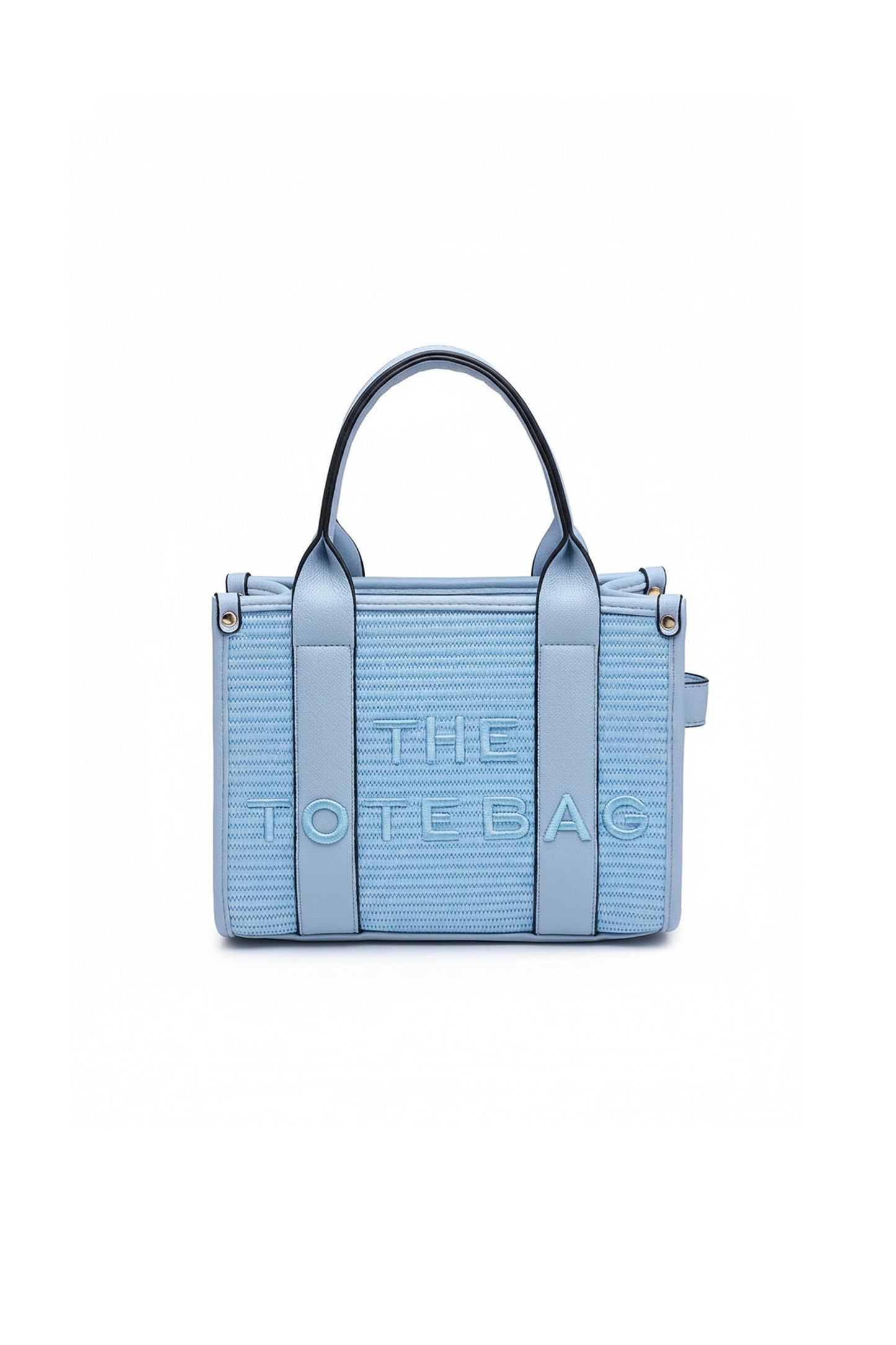 Woven Tote Handbag with Adjustable Strap and Top Handles