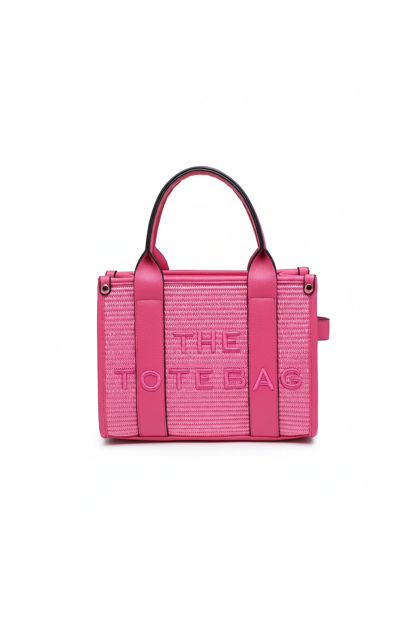 Woven Tote Handbag with Adjustable Strap and Top Handles