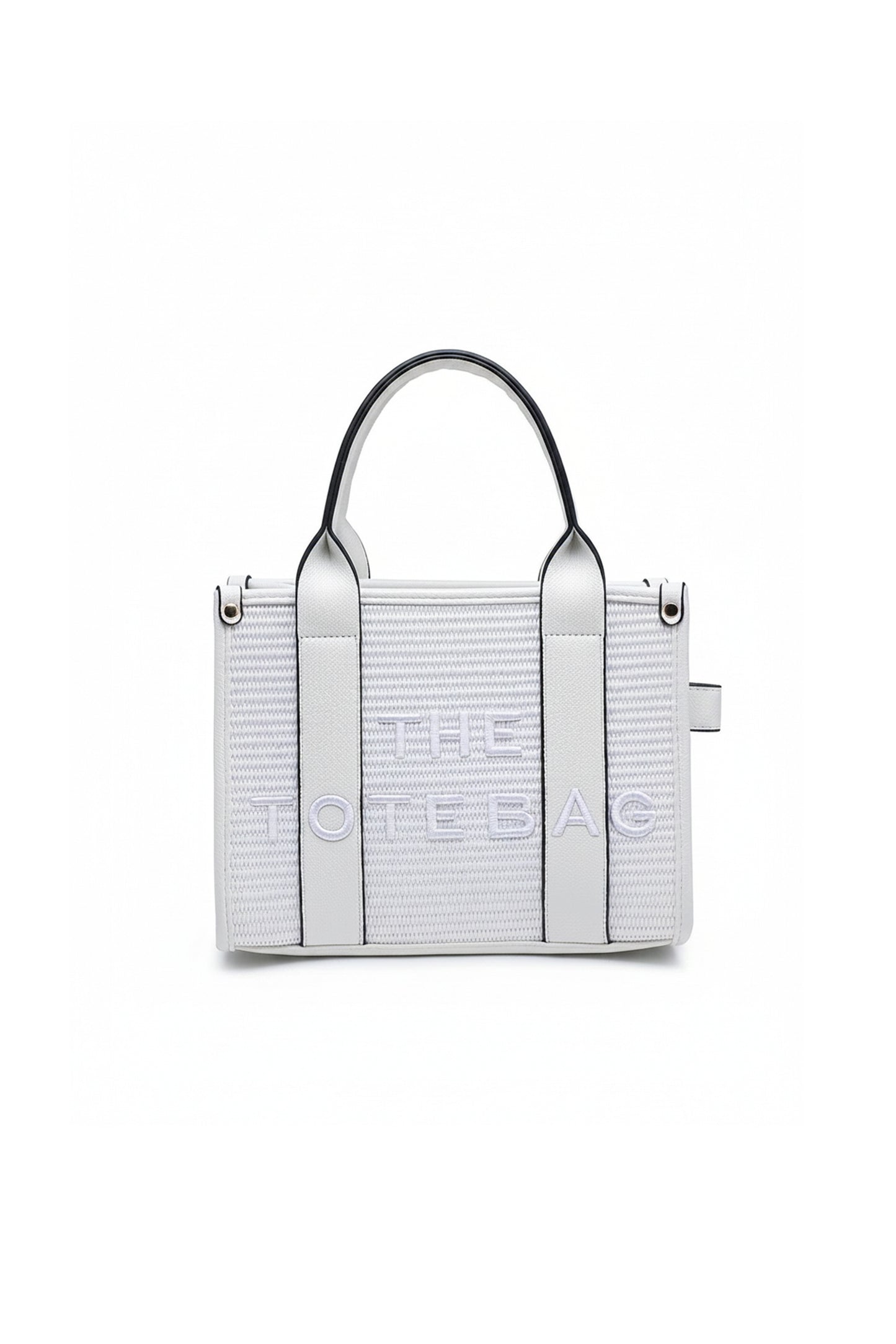 Woven Tote Handbag with Adjustable Strap and Top Handles