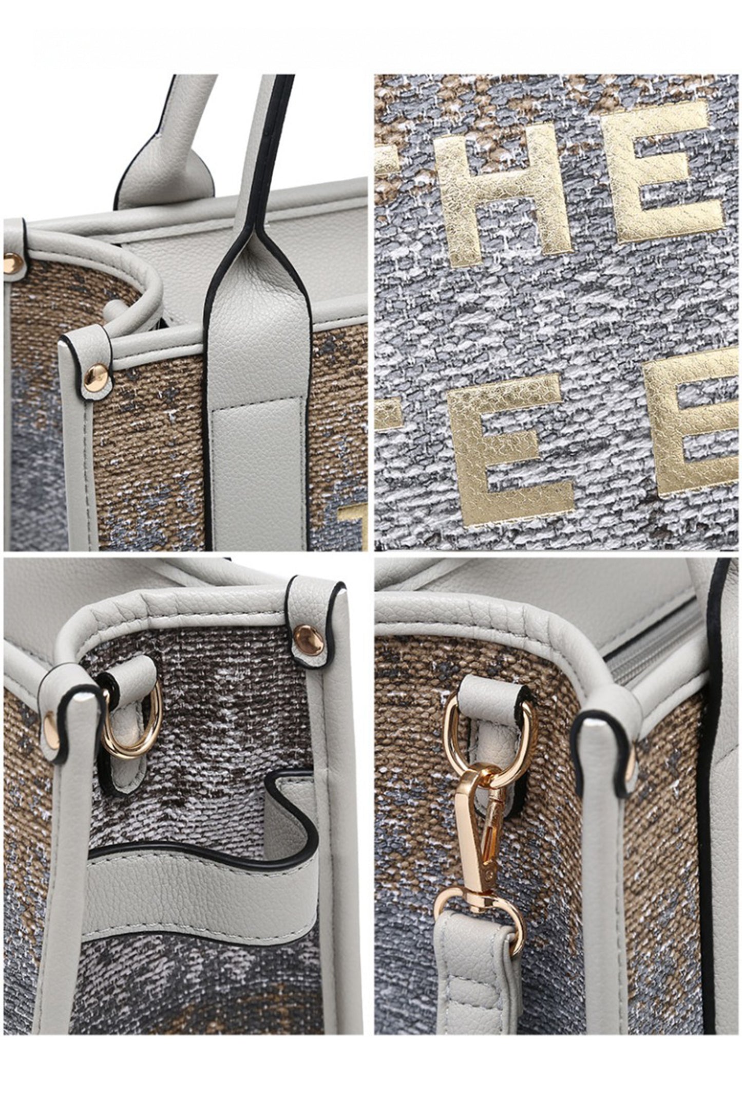 Structured Tote Bag with Shoulder Strap and Dual Handles