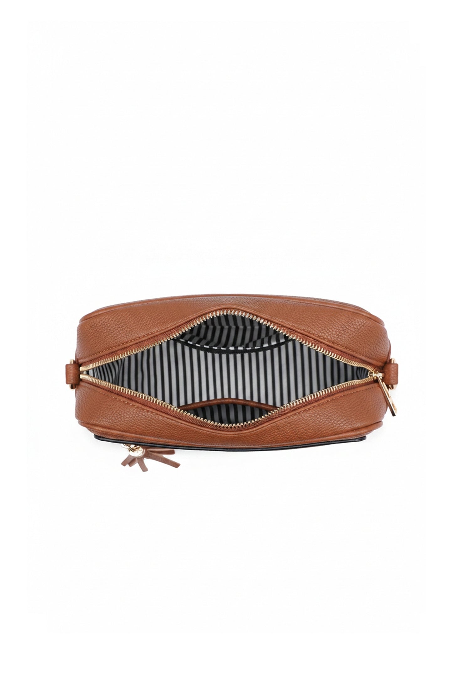 Crossbody Camera Bag with Wide Adjustable Strap and Tassel