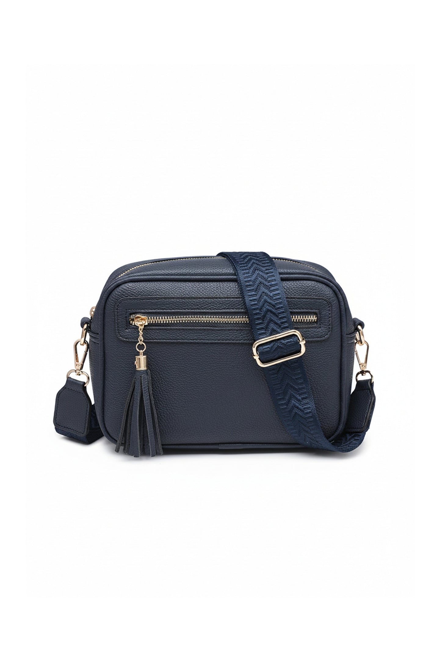 Crossbody Camera Bag with Wide Adjustable Strap and Tassel