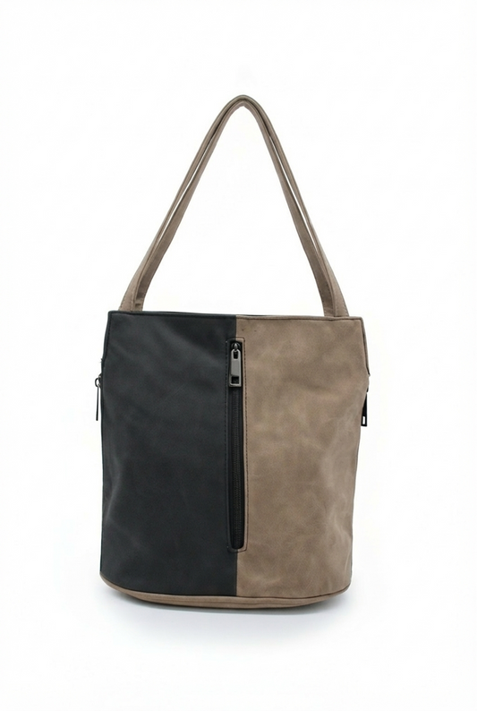 Convertible Shoulder Bag with Backpack Straps and Zip Pockets