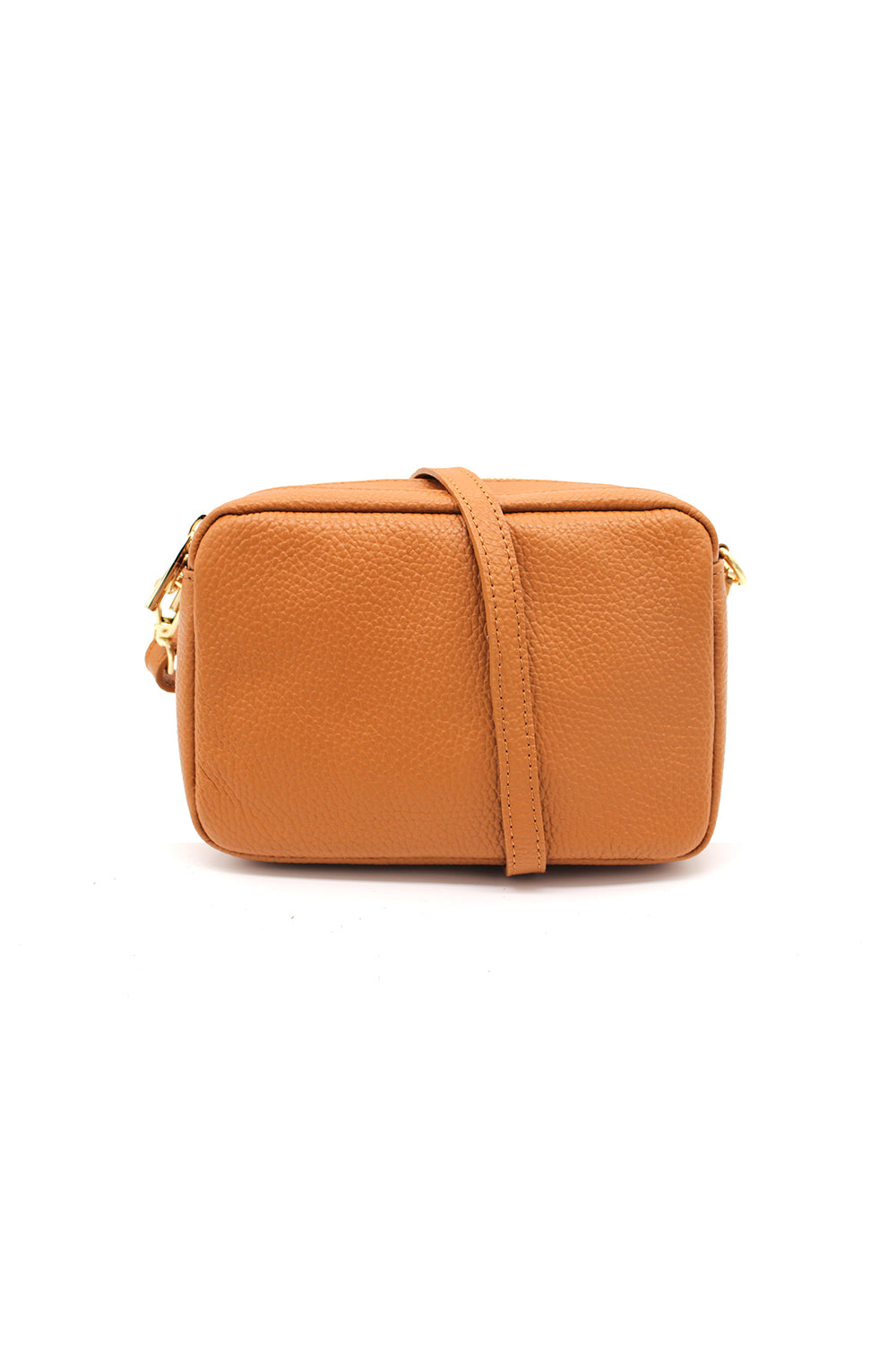 Italian Genuine Leather Crossbody Bag with Double Zipper Compartments