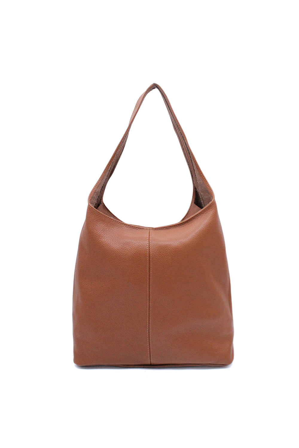 Genuine Italian Leather Minimalist Shoulder Tote Bag with Spacious Design