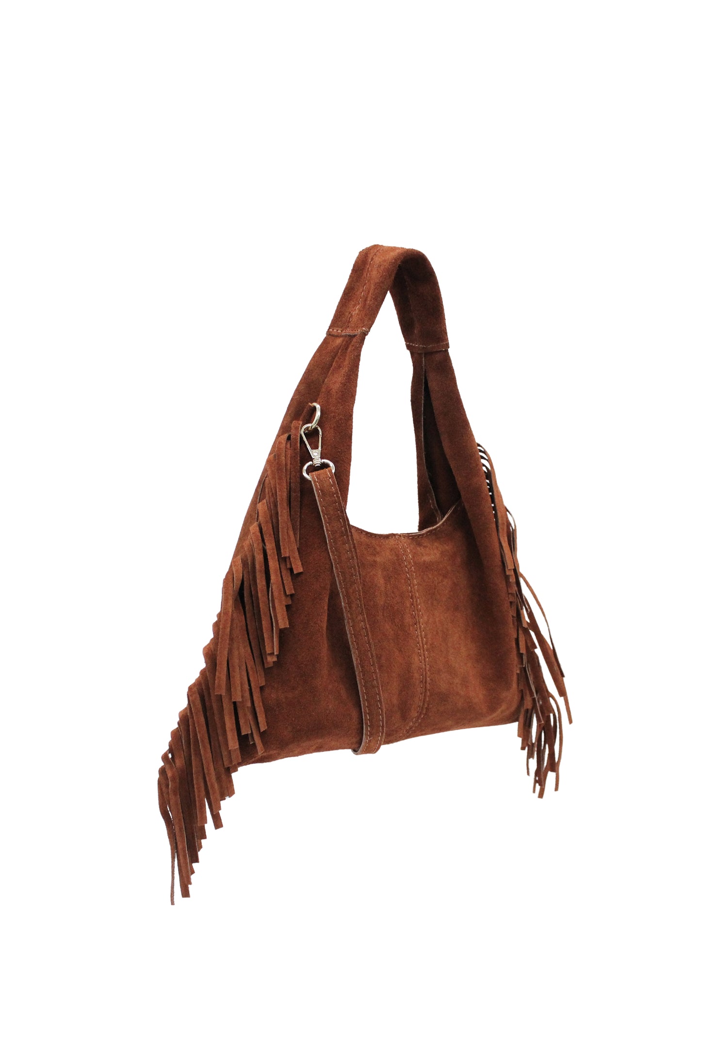 Italian Genuine Suede Fringe Crossbody Shoulder Bag