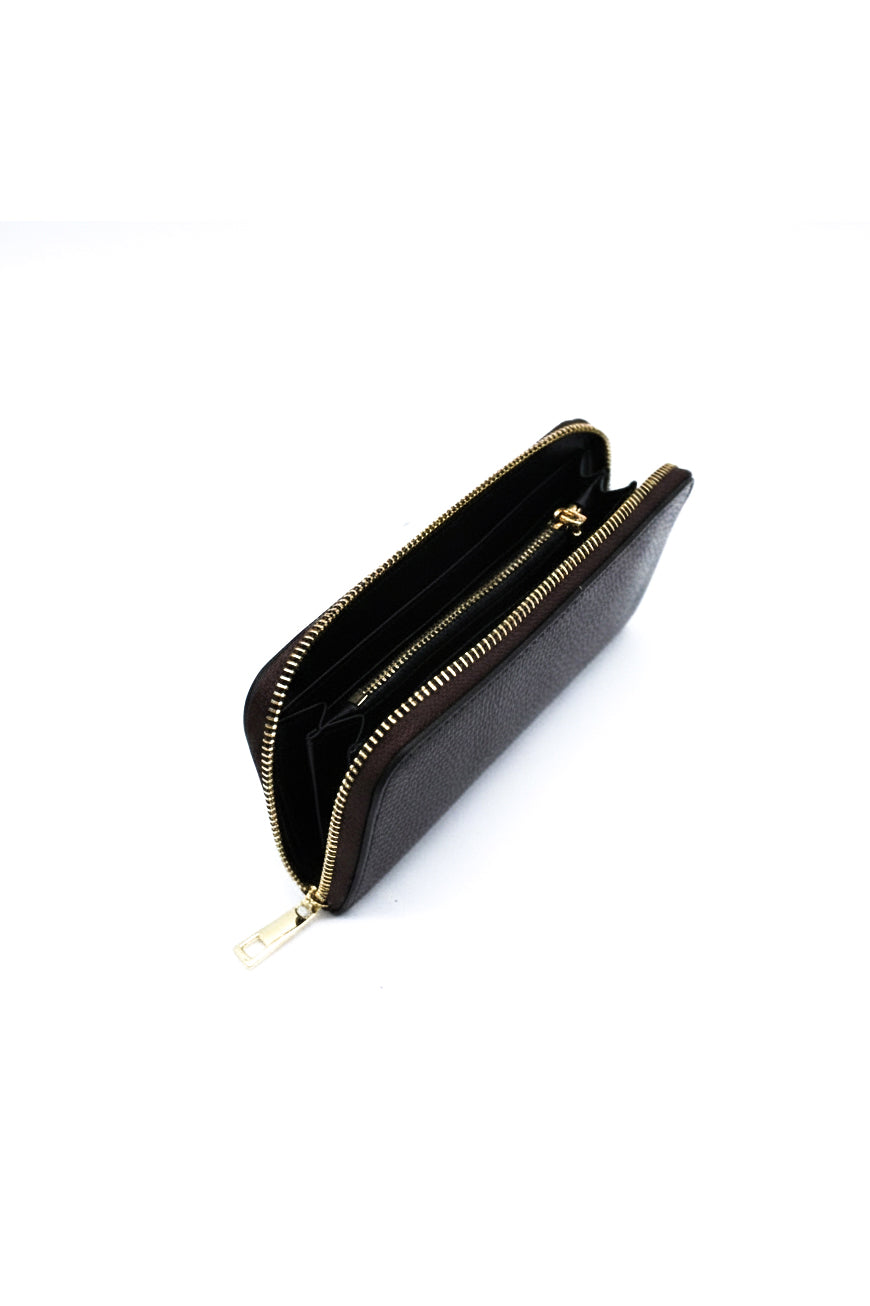 Italian Genuine Leather Zip-Around Long Wallet for Women