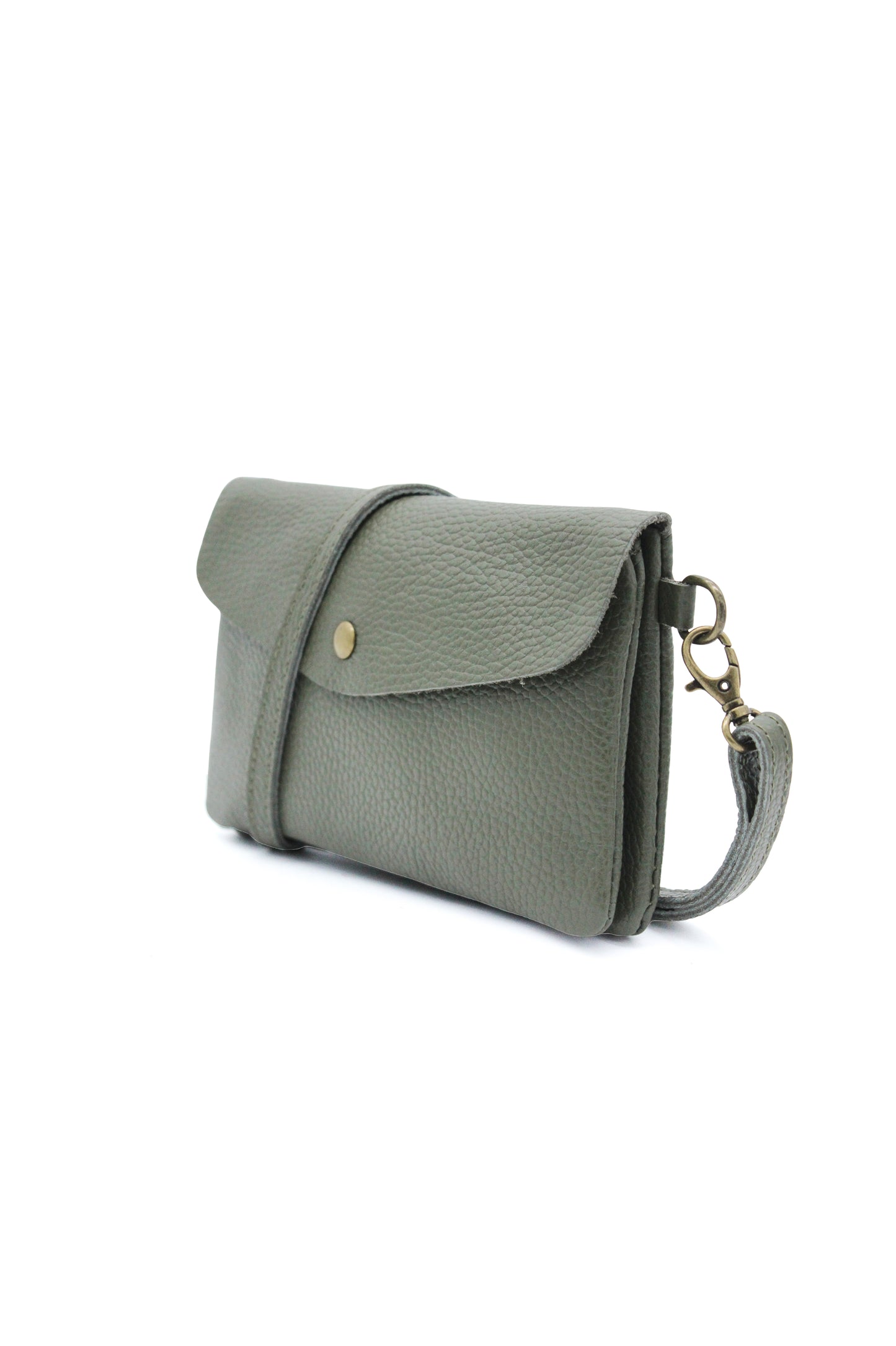 Genuine Leather Small Crossbody Purse with Double Compartments