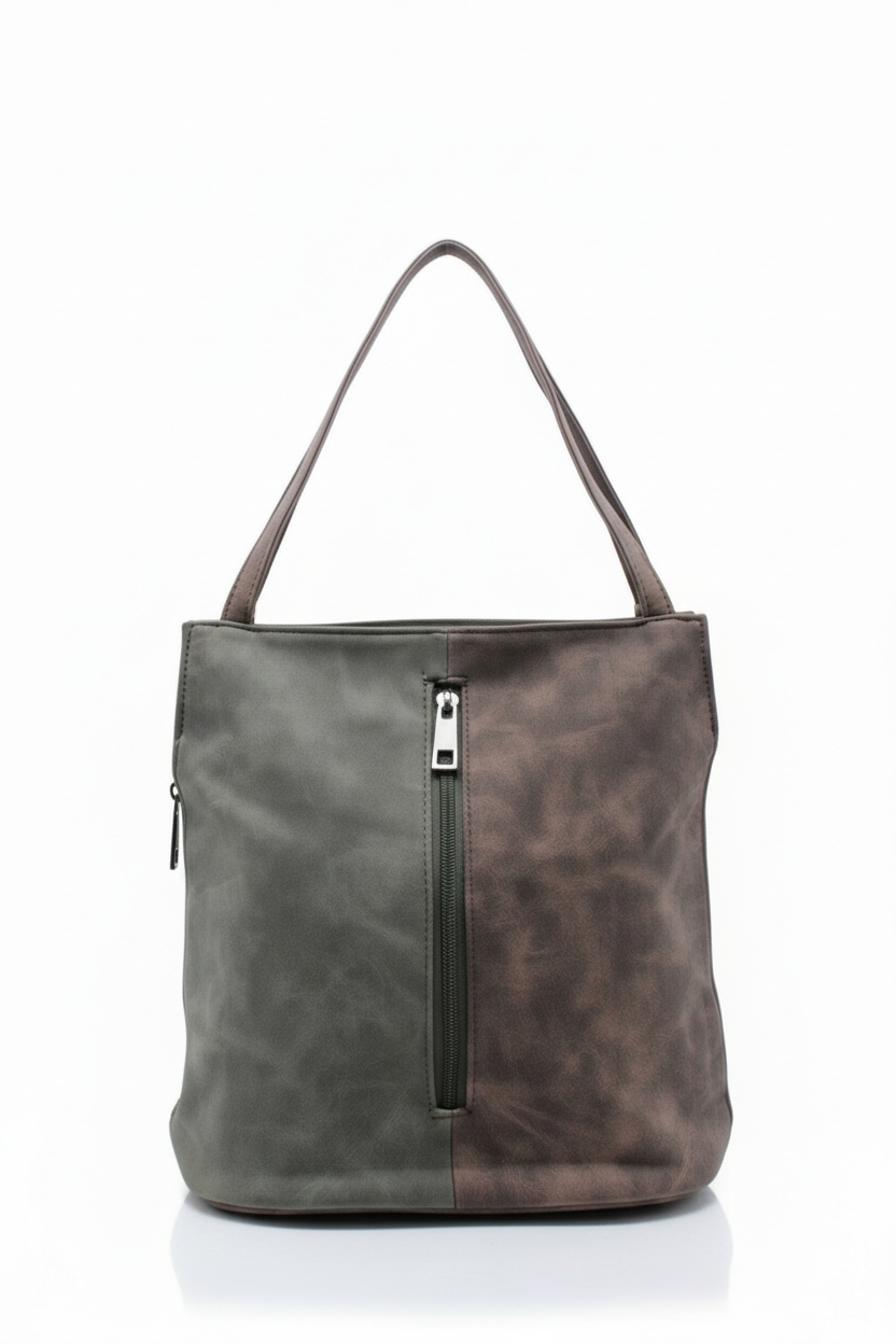 Convertible Shoulder Bag with Backpack Straps and Zip Pockets