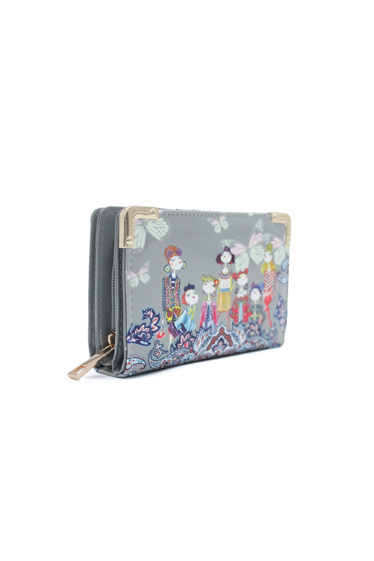 Butterfly Pattern Artistic Tri-Fold Wallet Purse