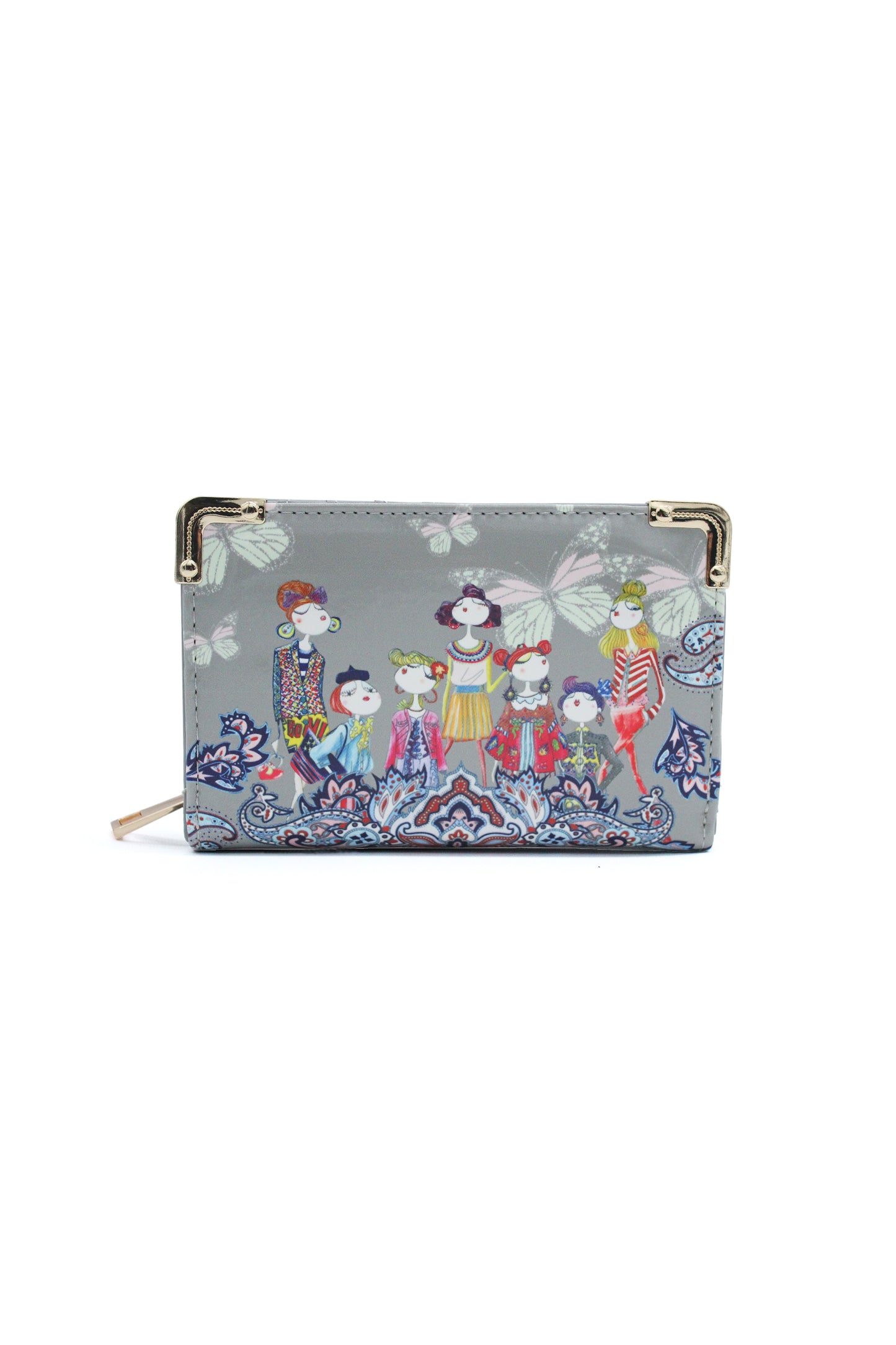 Butterfly Pattern Artistic Tri-Fold Wallet Purse