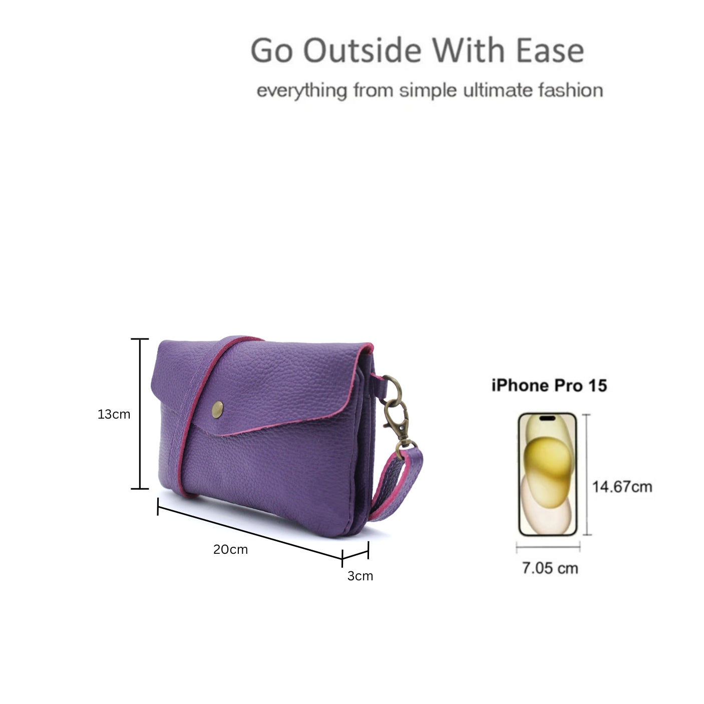 Genuine Leather Small Crossbody Purse with Double Compartments