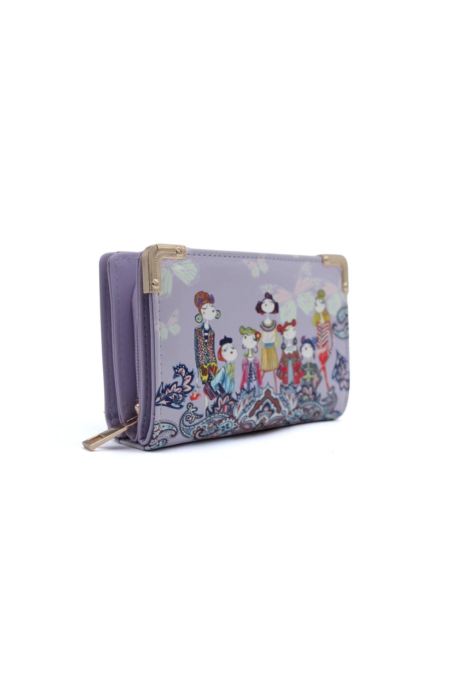 Butterfly Pattern Artistic Tri-Fold Wallet Purse