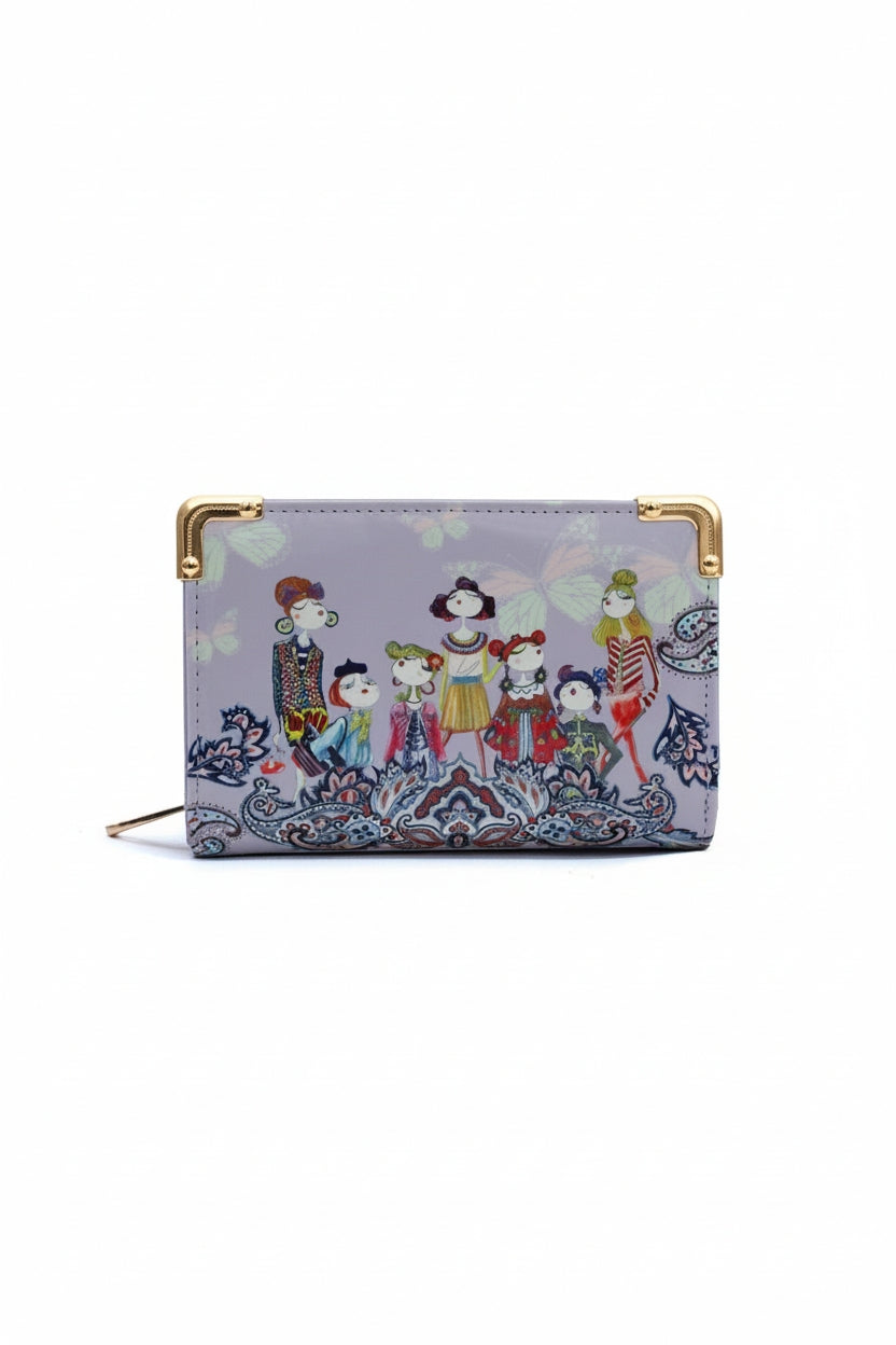 Butterfly Pattern Artistic Tri-Fold Wallet Purse
