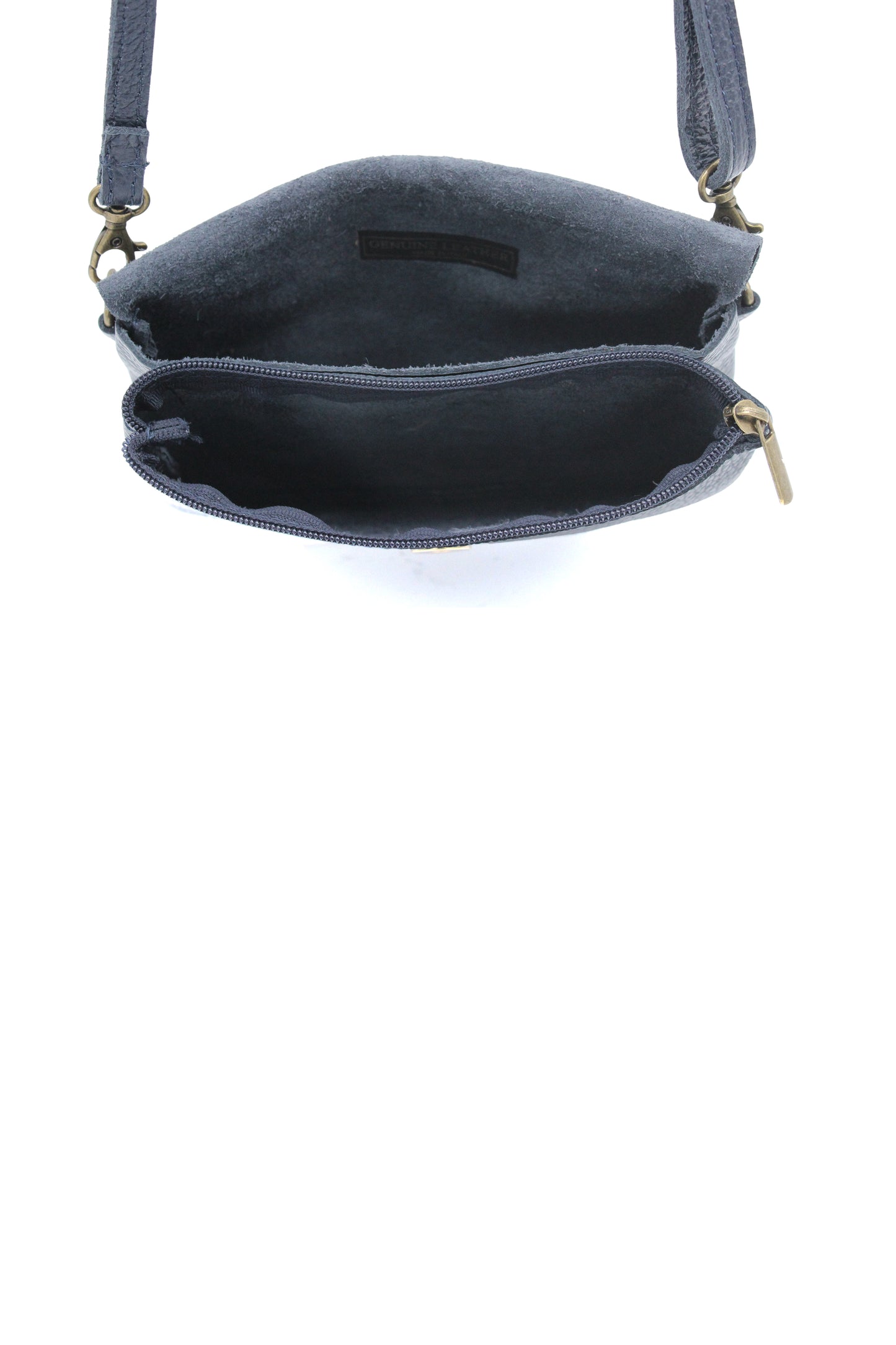 Genuine Leather Small Crossbody Purse with Double Compartments