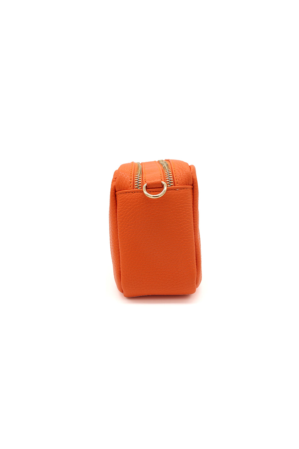 Italian Genuine Leather Crossbody Bag with Double Zipper Compartments