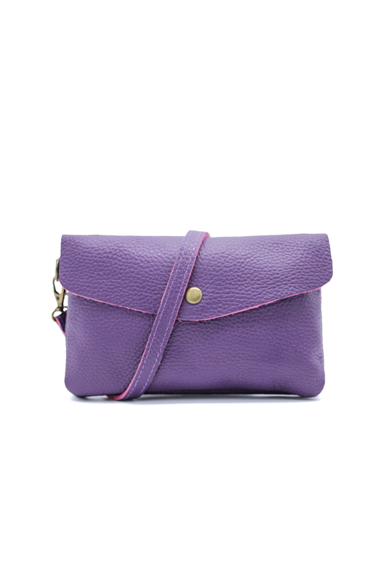 Genuine Leather Small Crossbody Purse with Double Compartments