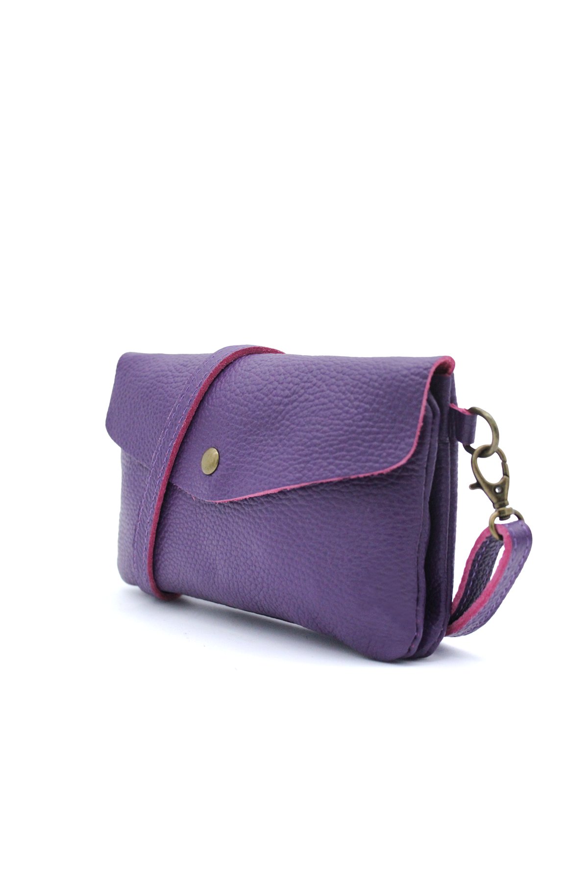 Genuine Leather Small Crossbody Purse with Double Compartments