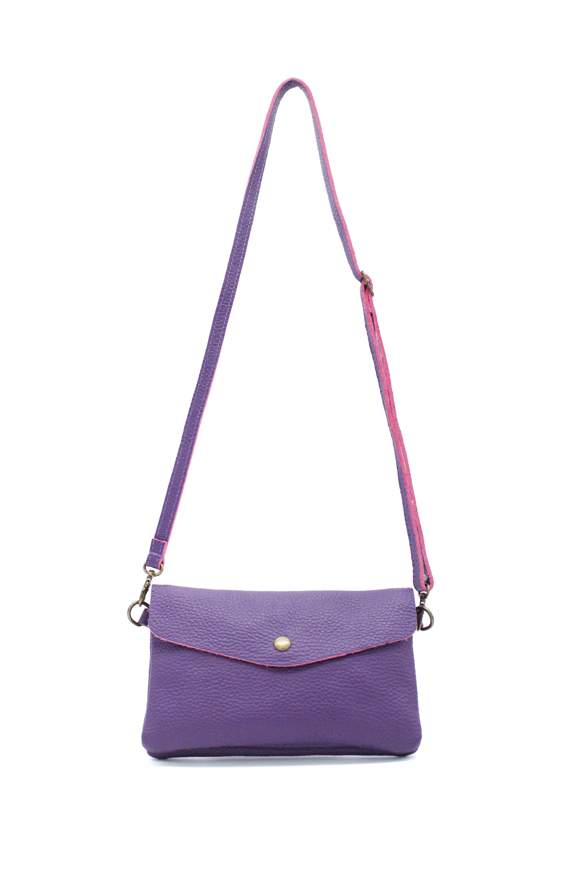 Genuine Leather Small Crossbody Purse with Double Compartments