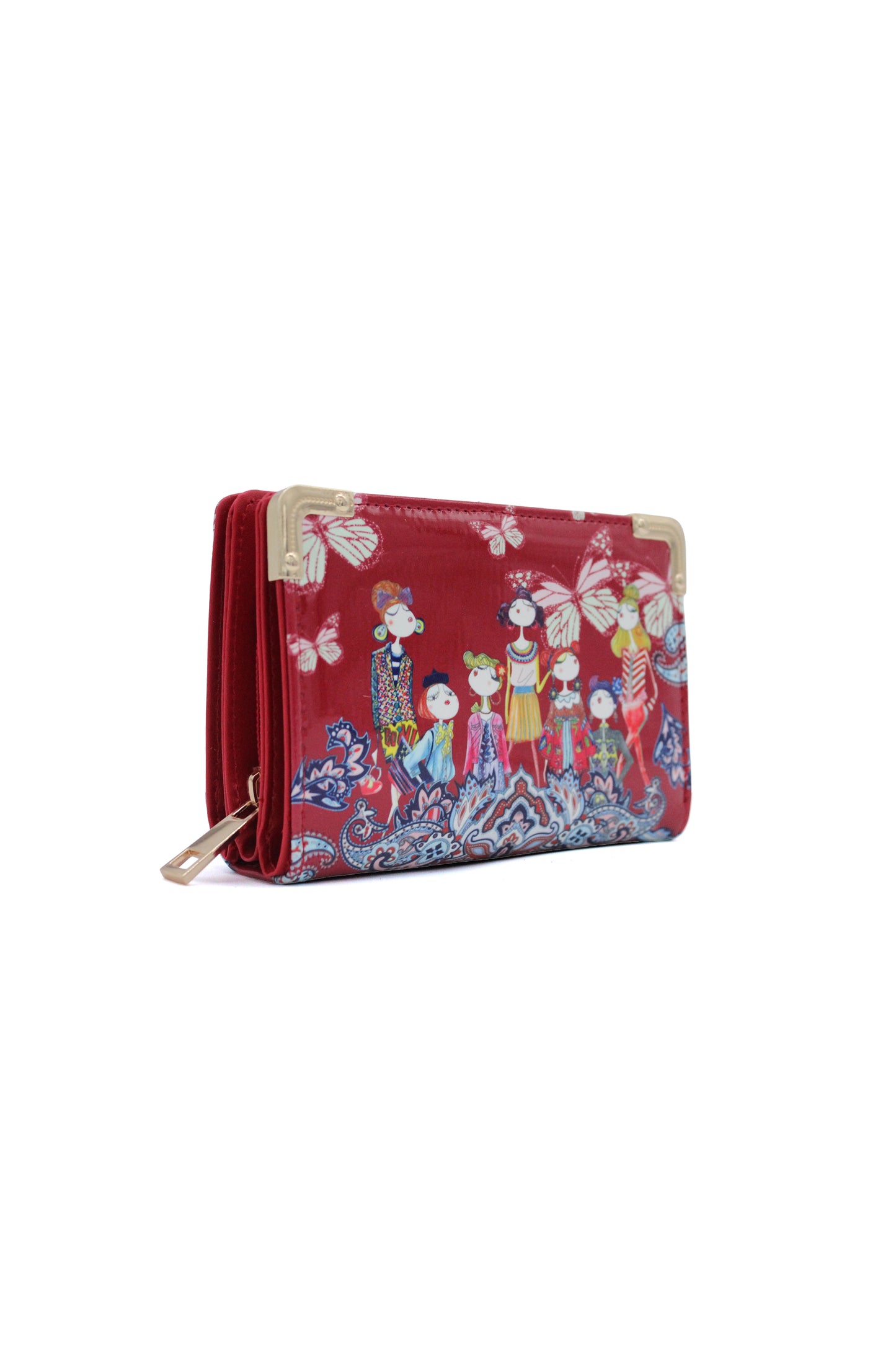 Butterfly Pattern Artistic Tri-Fold Wallet Purse