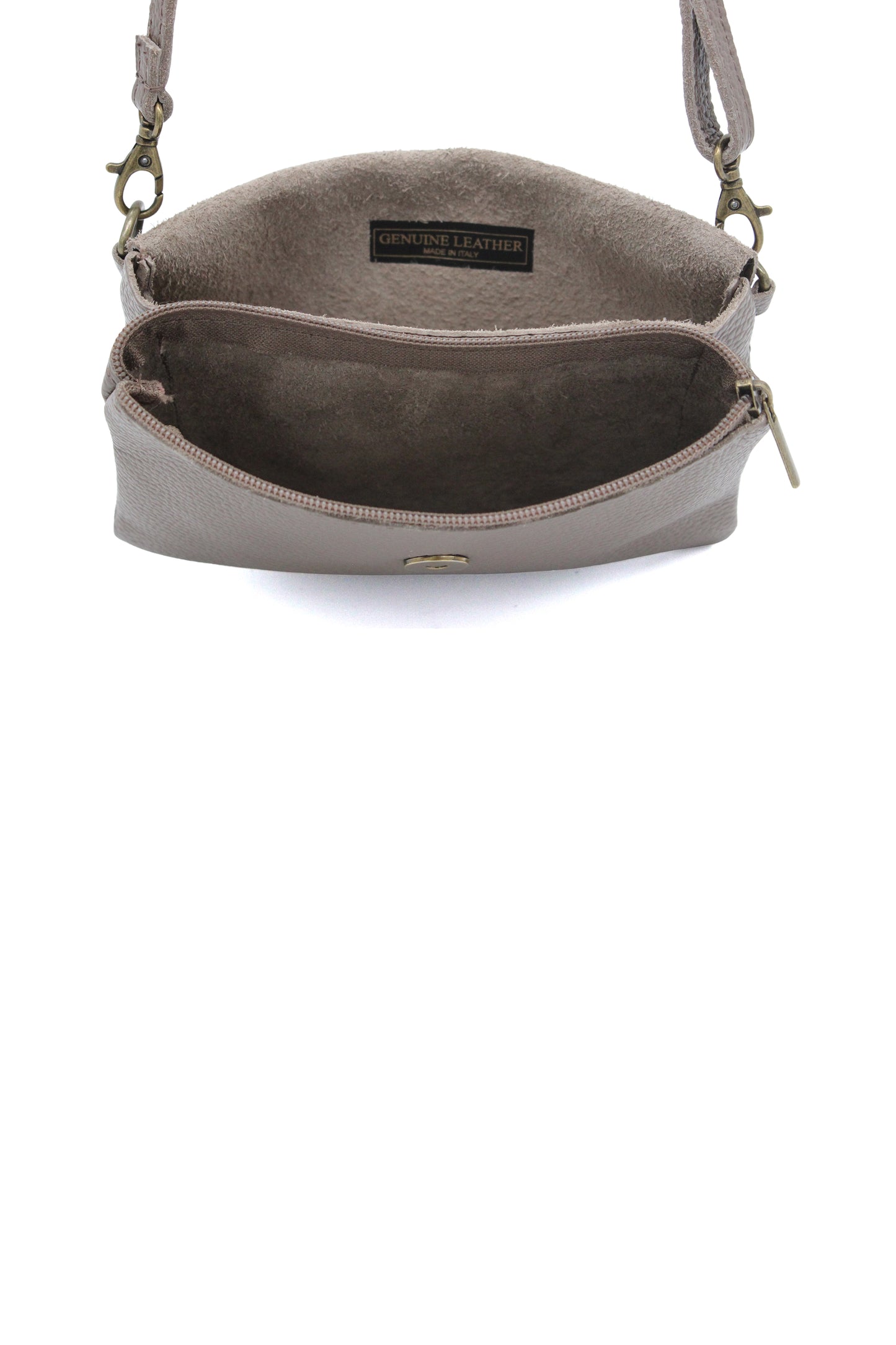 Genuine Leather Small Crossbody Purse with Double Compartments