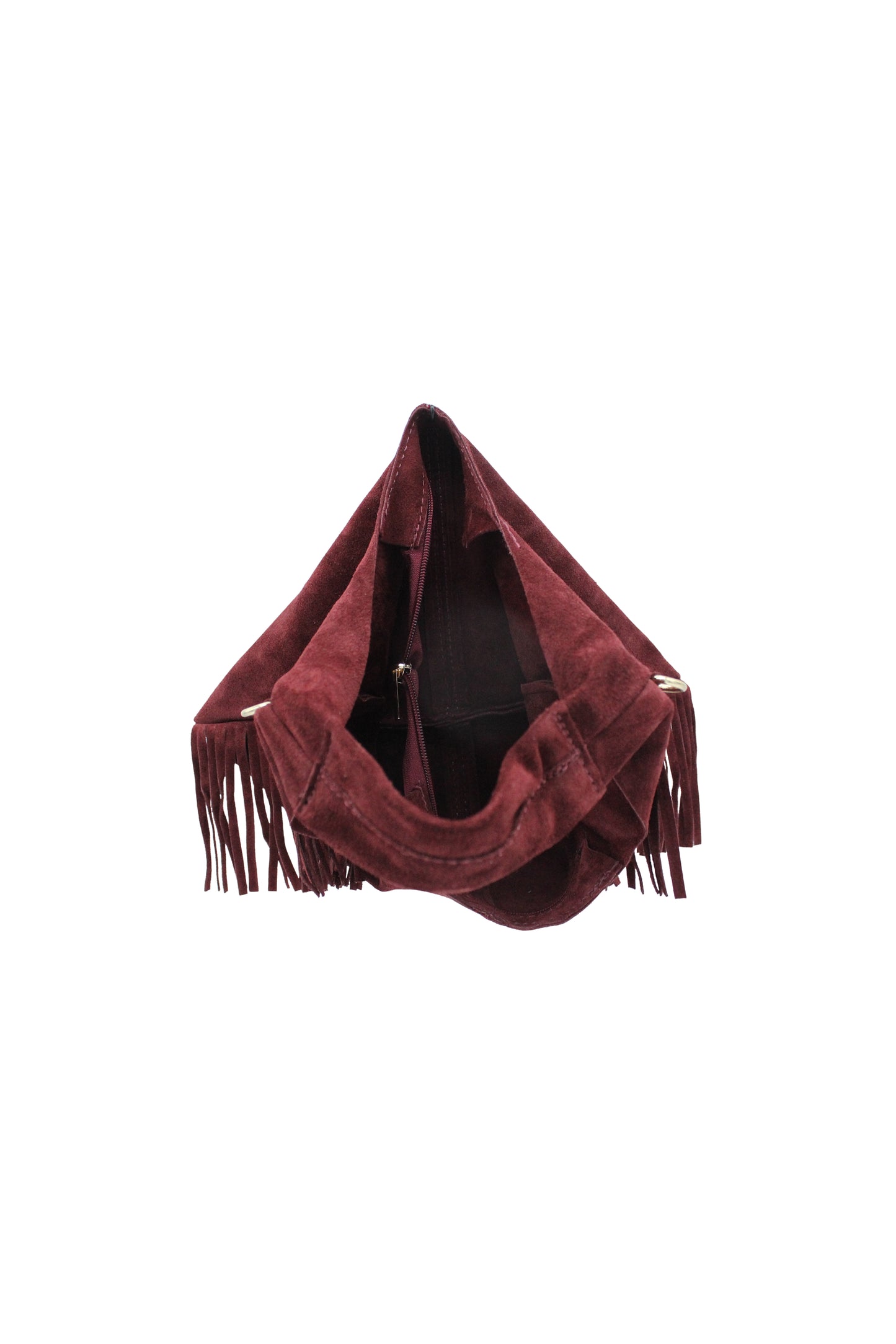 Italian Genuine Suede Fringe Crossbody Shoulder Bag